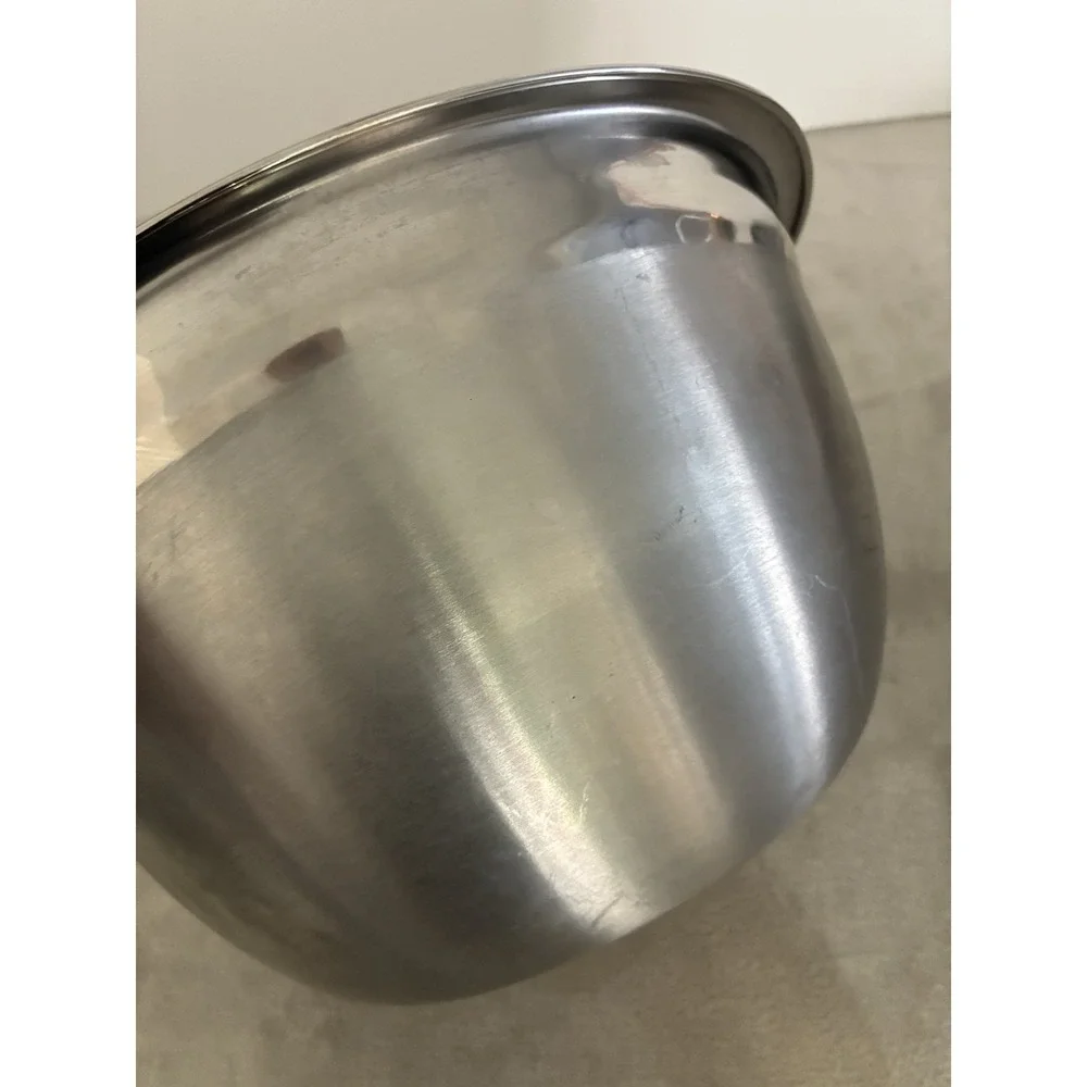 Vintage‎ Mixing Bowl 7 Qt Stainless Steel Heavy Duty 12x6.5